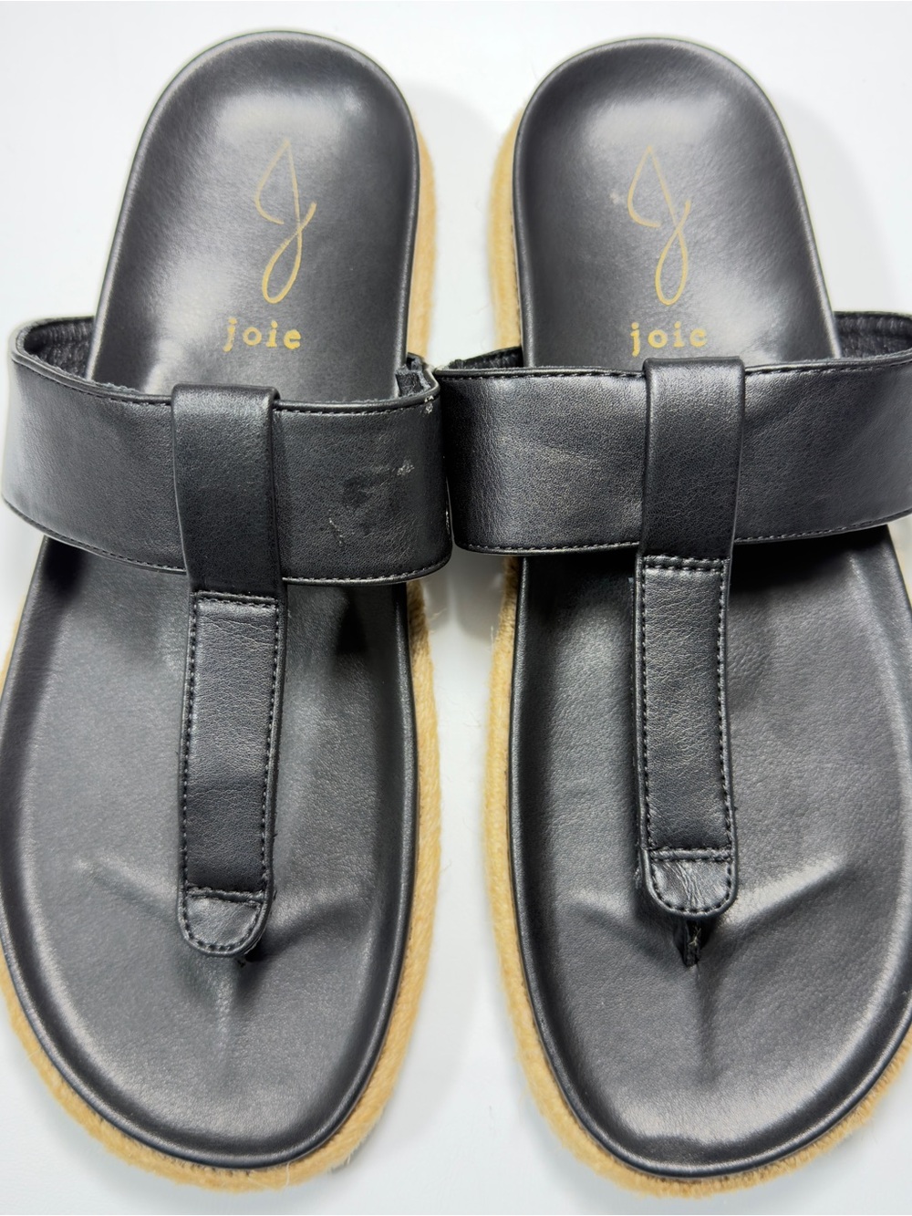 Women’s Joie Size 9M Black Espadrilles Natural Jute Sandals
